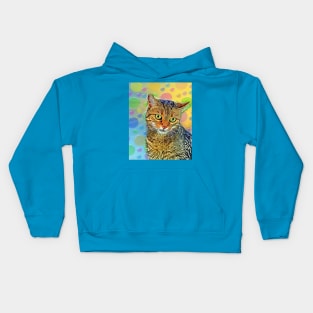 Cute kitten - abstract - colorful painting Kids Hoodie